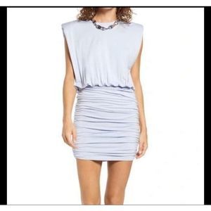 Nordstrom’s Open edit strong shoulder pads ruched mini dress